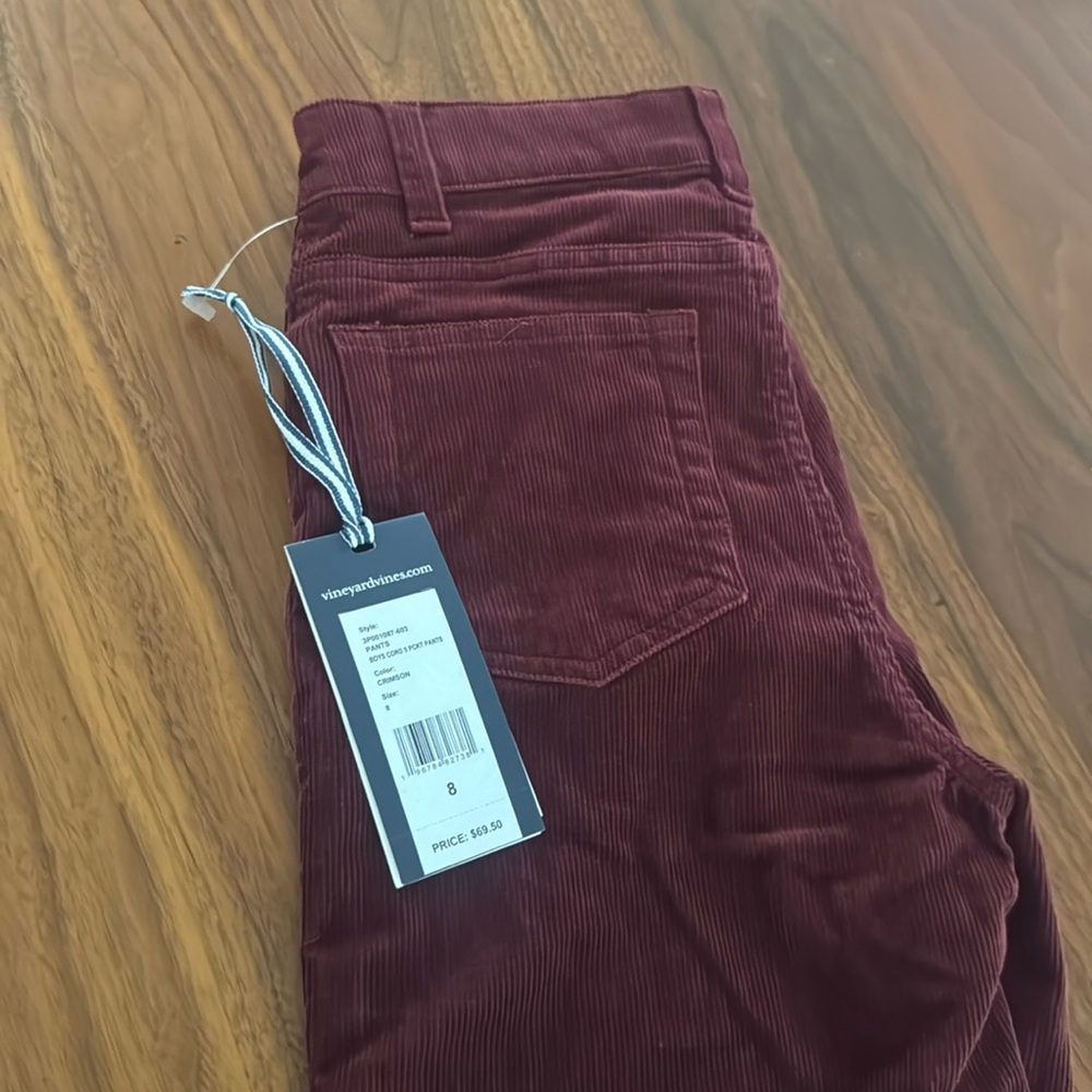 Boys vineyard vibes maroon corduroy size 8